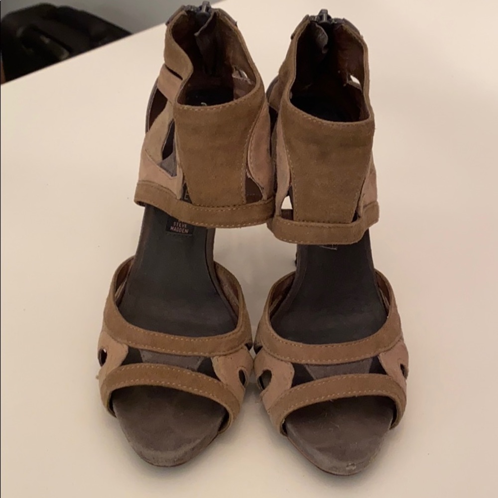 Worn and re-soled Steven heels